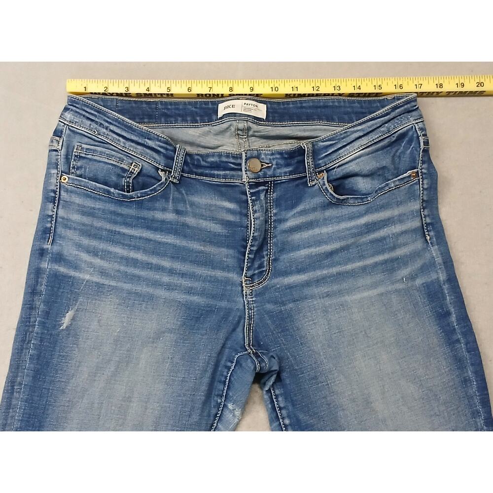 BKE (31- 37 1/2) Universal Fit Mid Rise Boot Cut Stretch Blue Denim Jeans - Picture 6 of 11